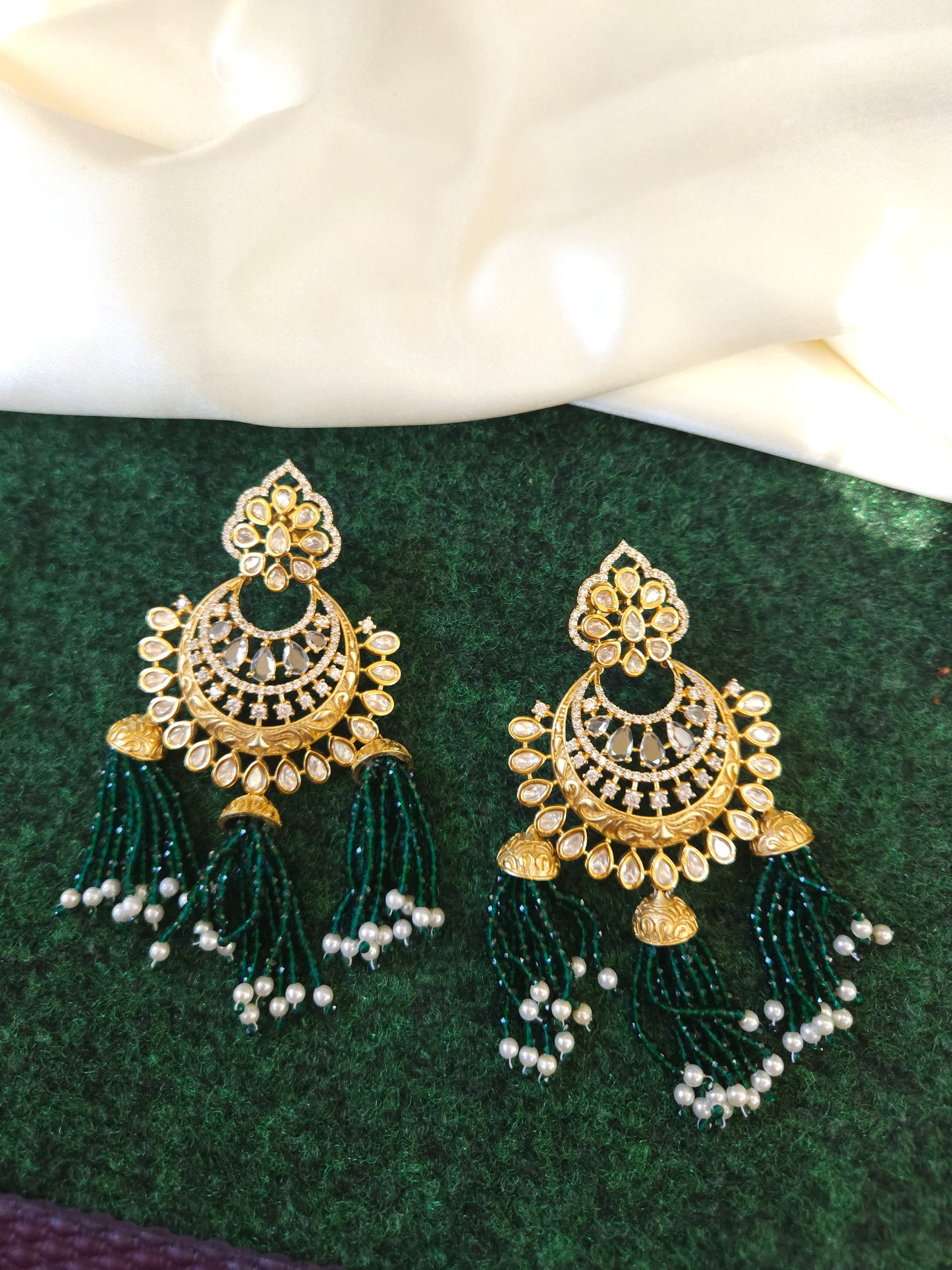 Ashmitha polki jhumka earrings