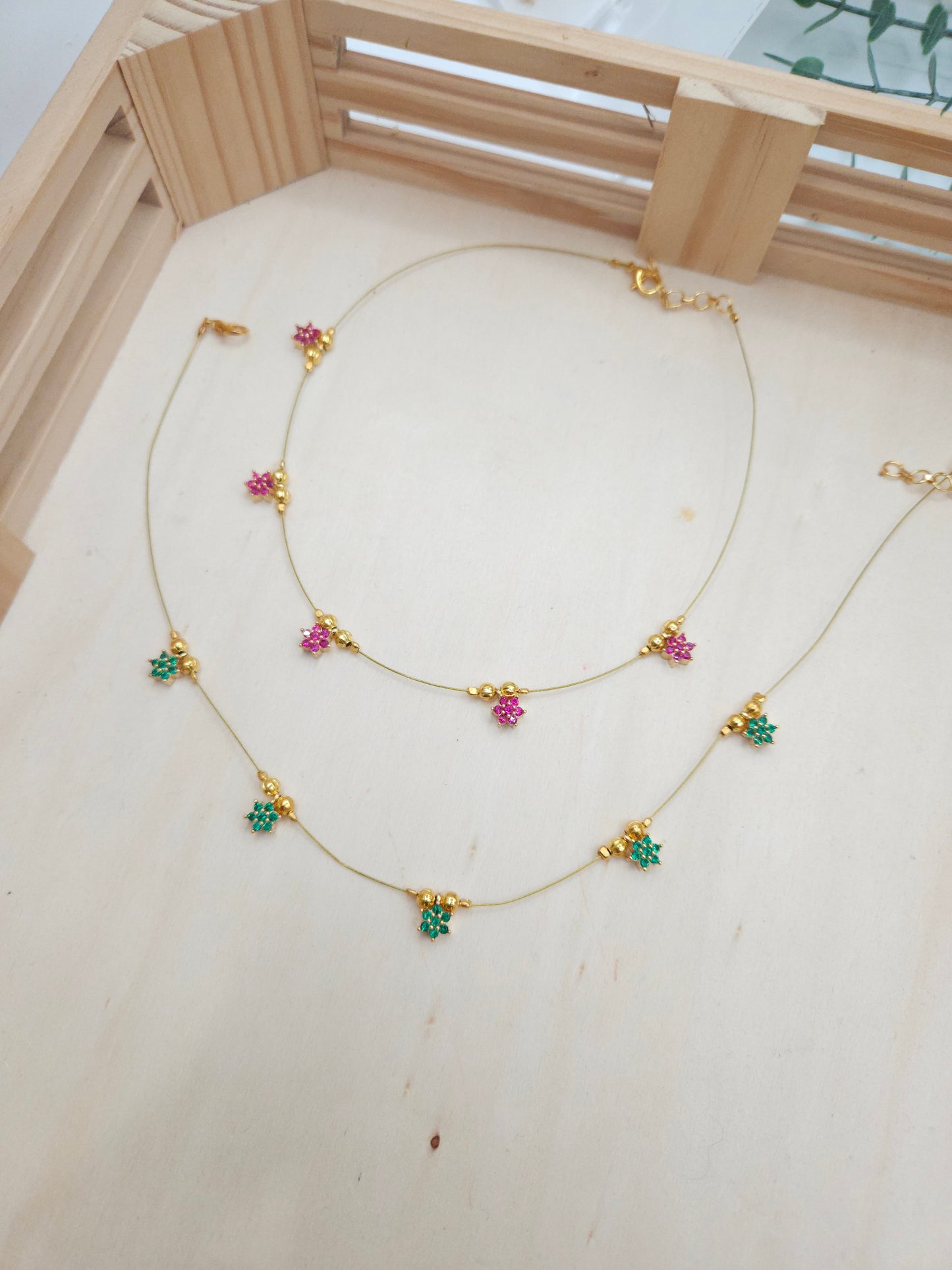 Flower Goldplated invisible necklace