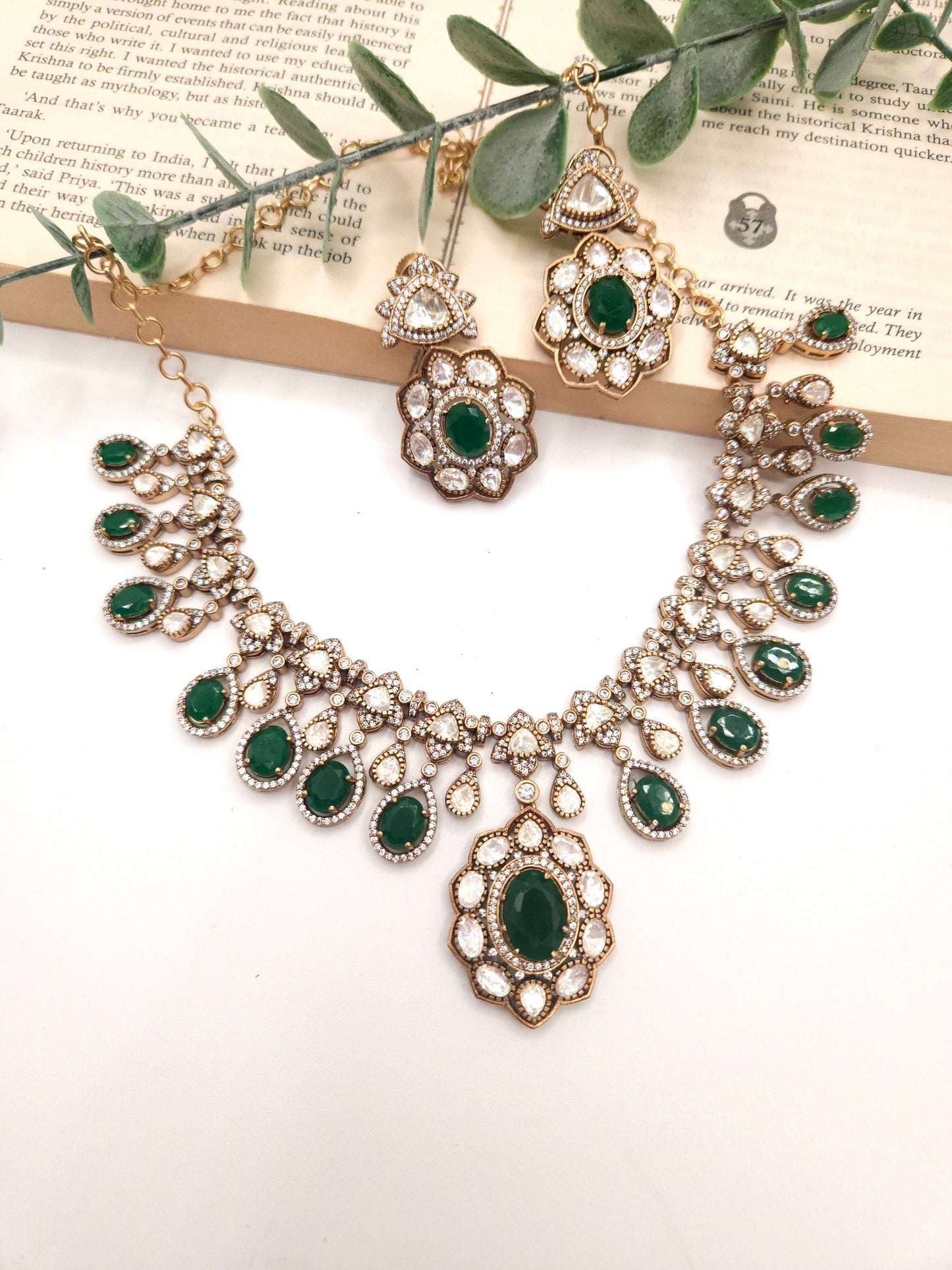 Ridhi mossanite polki necklace set