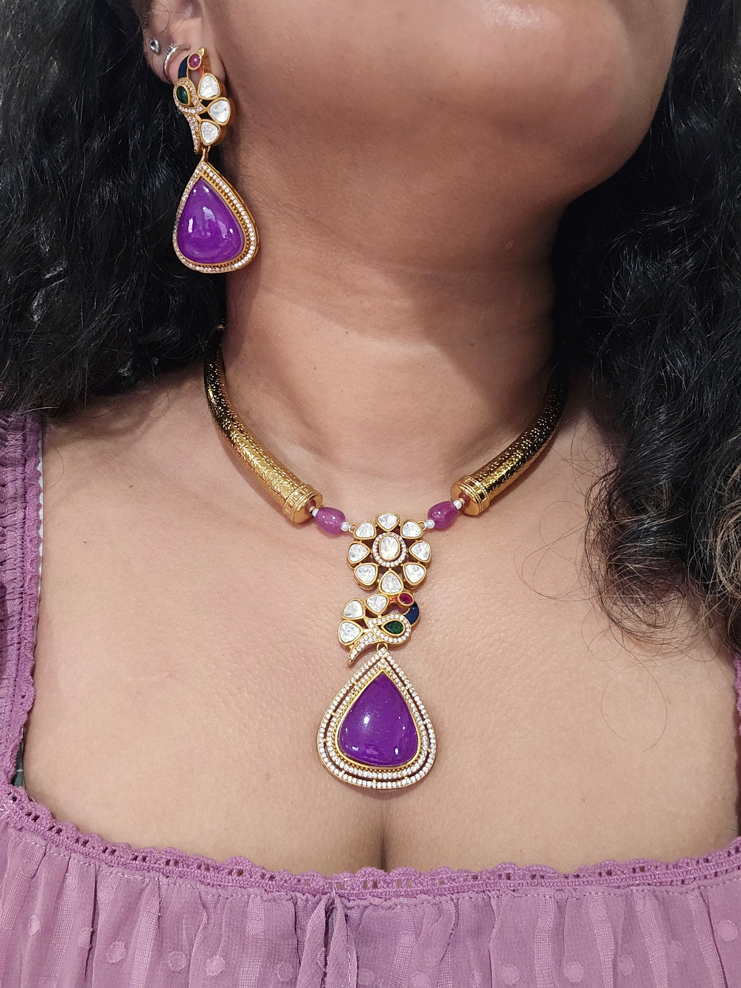 Aanshi polki hasli necklace set