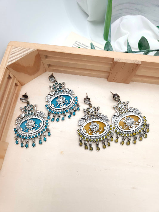 Aditya silver alike earrings