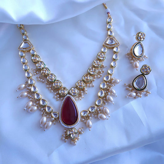 Aanshi kunda 2 layer necklace set