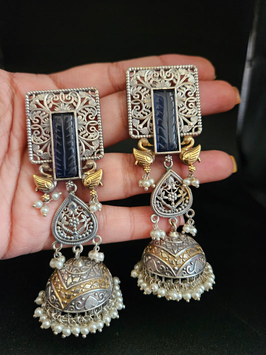 Aastha dualtone jhumka earrings