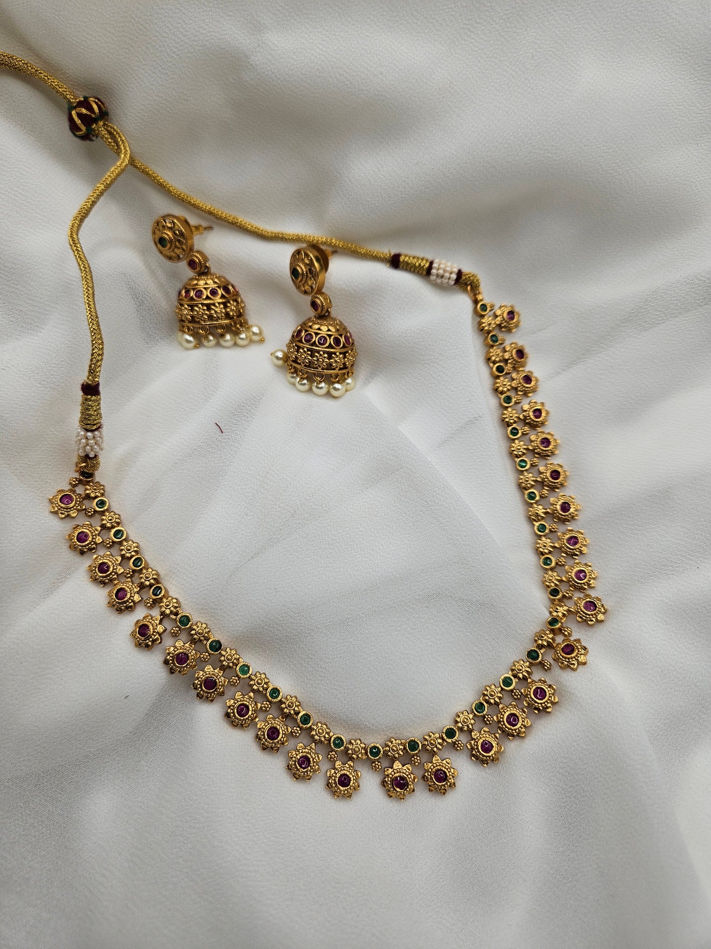 Bhani goldplated statement choker necklace set