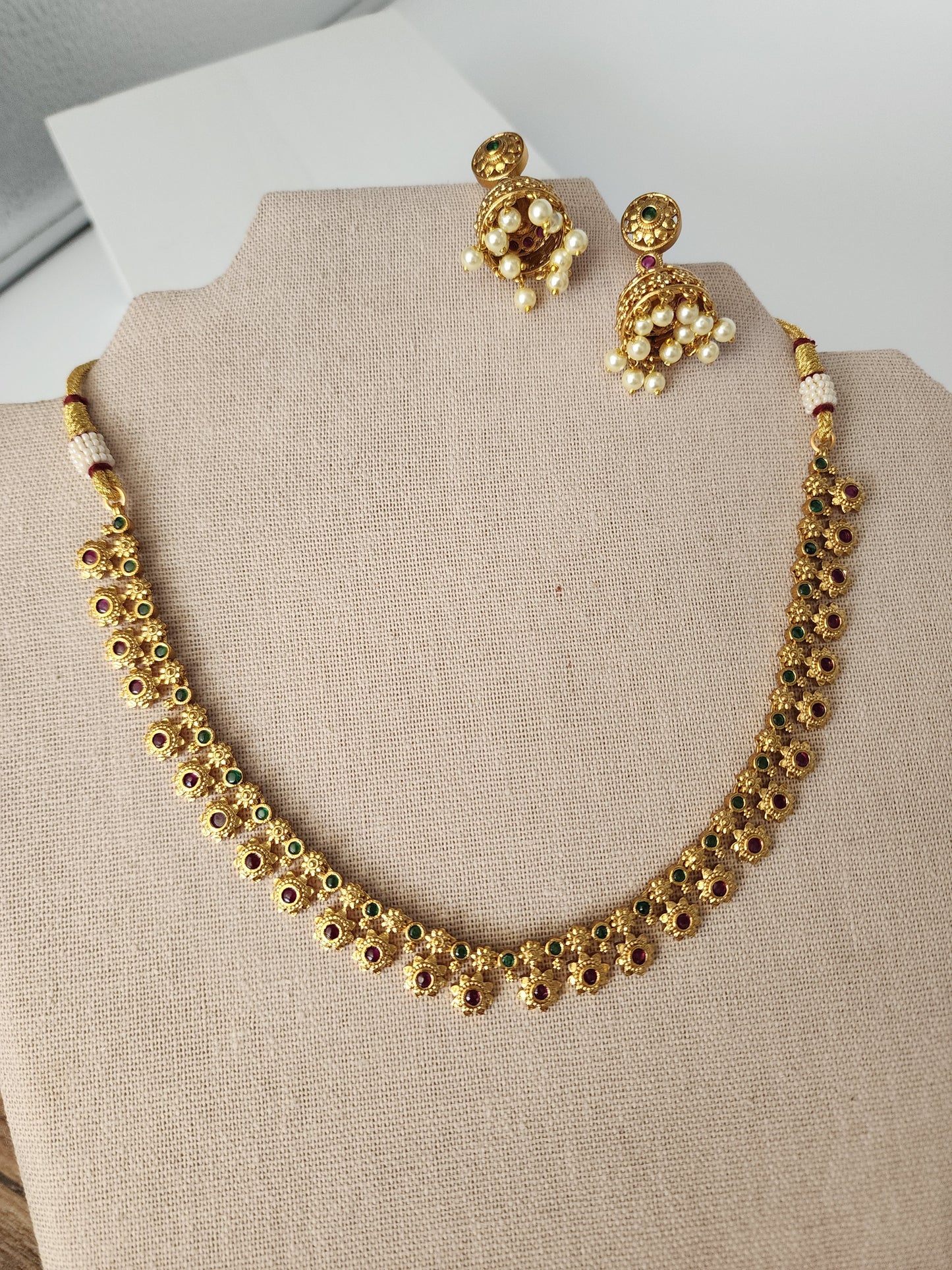 Bhani goldplated statement choker necklace set