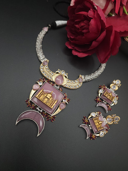 Deer dualtone hasli necklace set