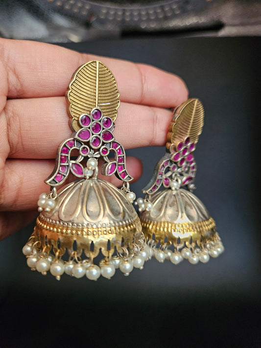 Aastha dualtone jhumka earrings