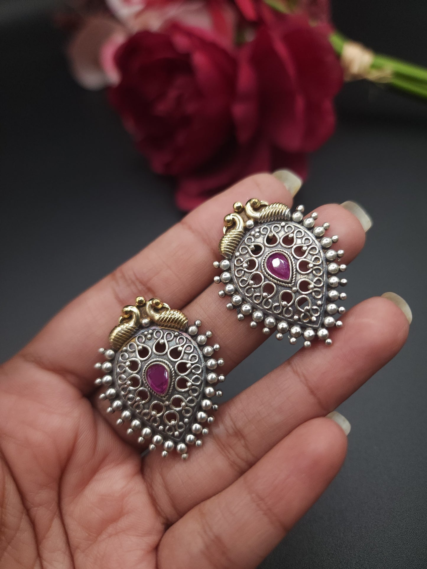 Dualtone stud earrings