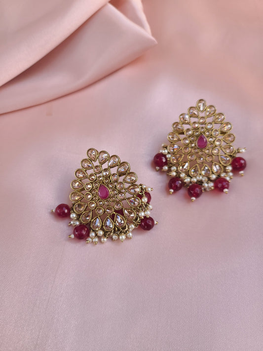 Ramitha Polki large stud earrings