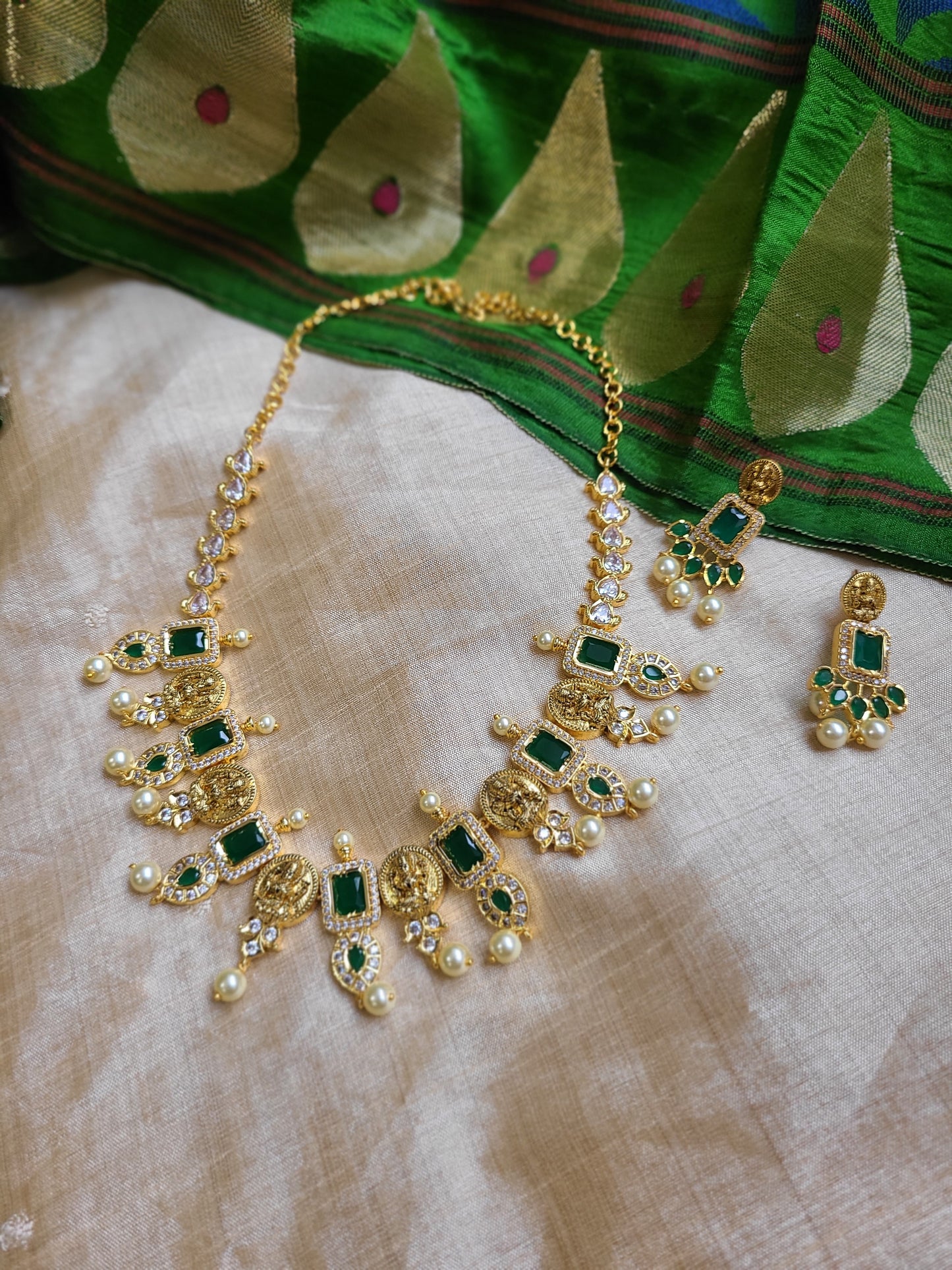 Saketha designer gold plated necklace set