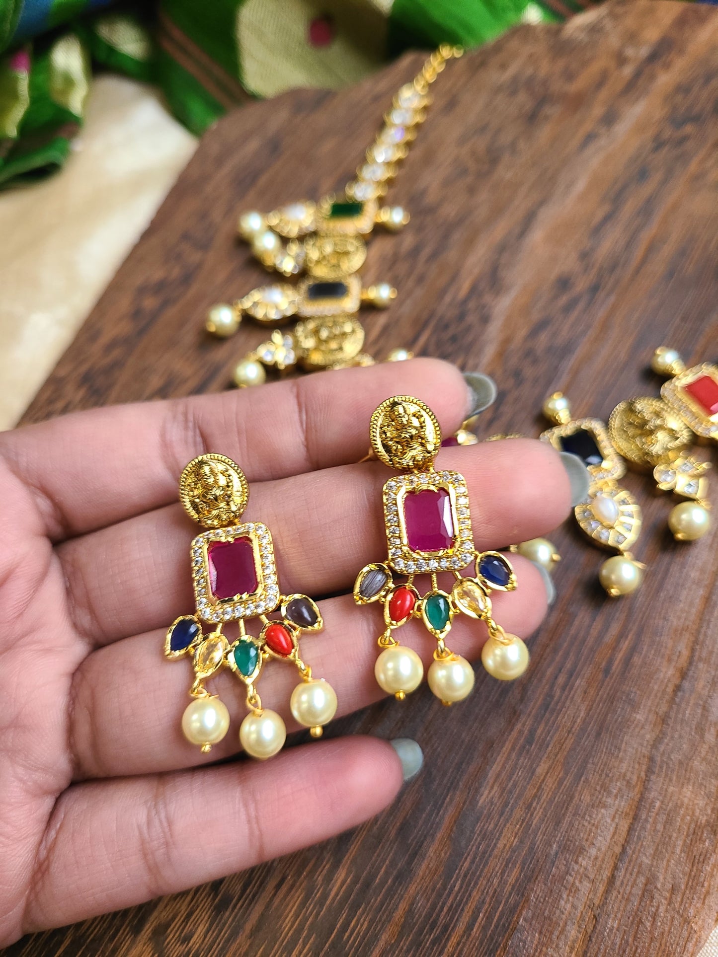 Saketha designer gold plated necklace set