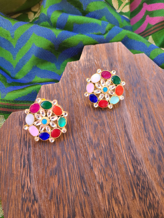 Aksha pachi kundan earrings