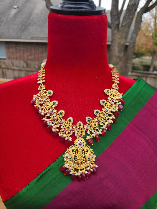 Dashavatharam designer gold plated necklace set