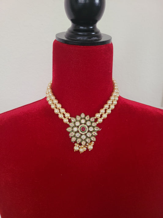 Ridhi Polki pearl necklace set