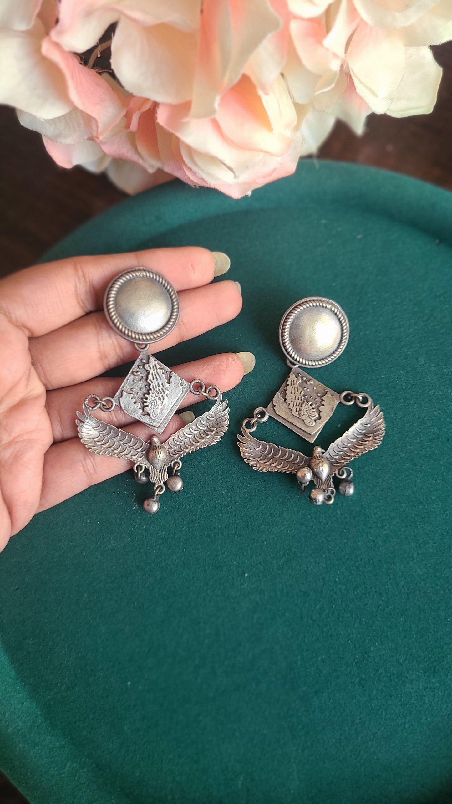 Garuda silver alike earrings