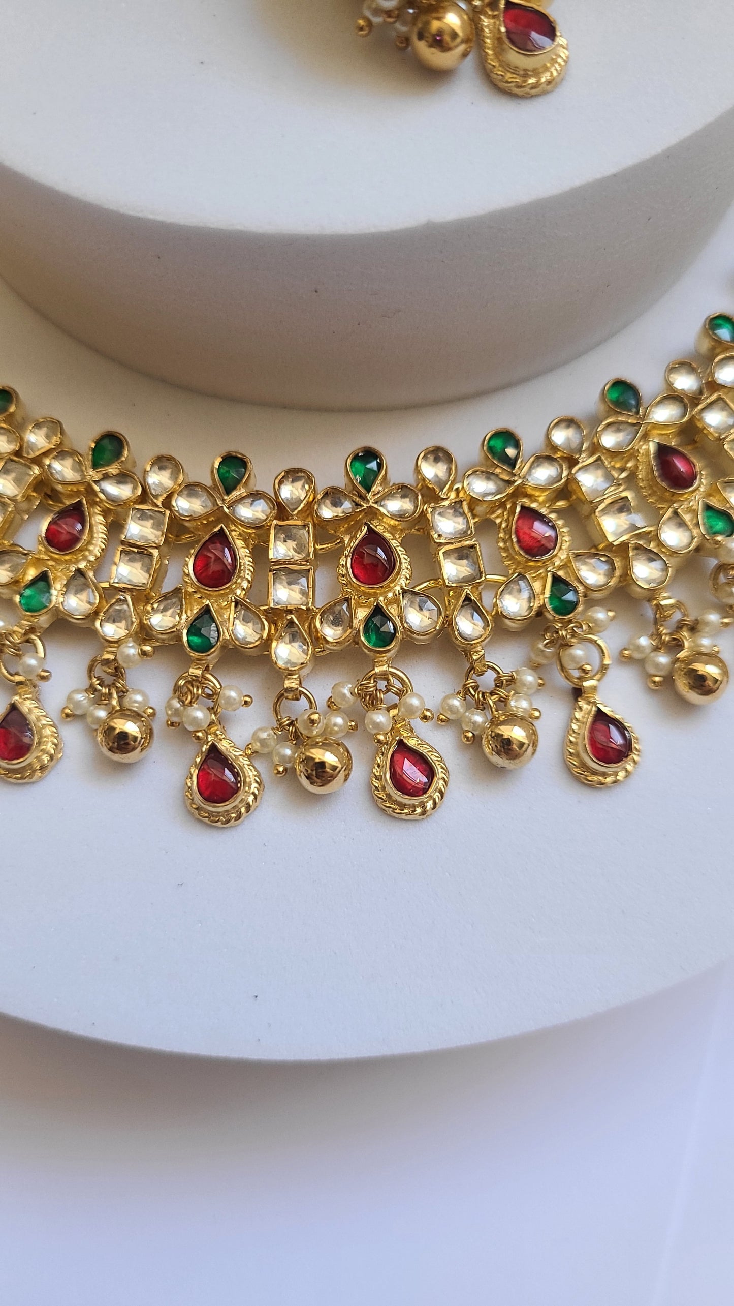 Anitha pachi kundan necklace set