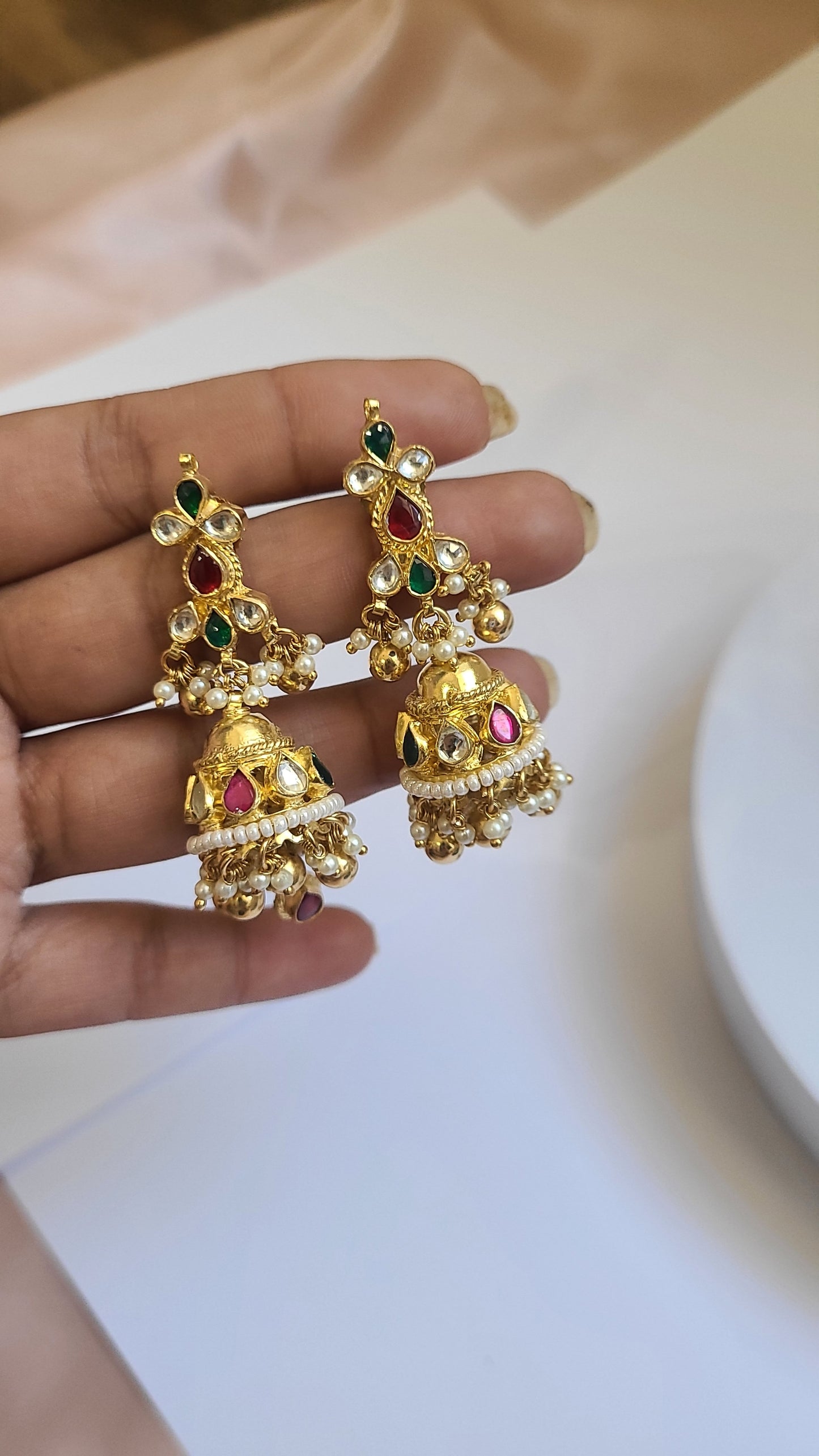 Anitha pachi kundan necklace set