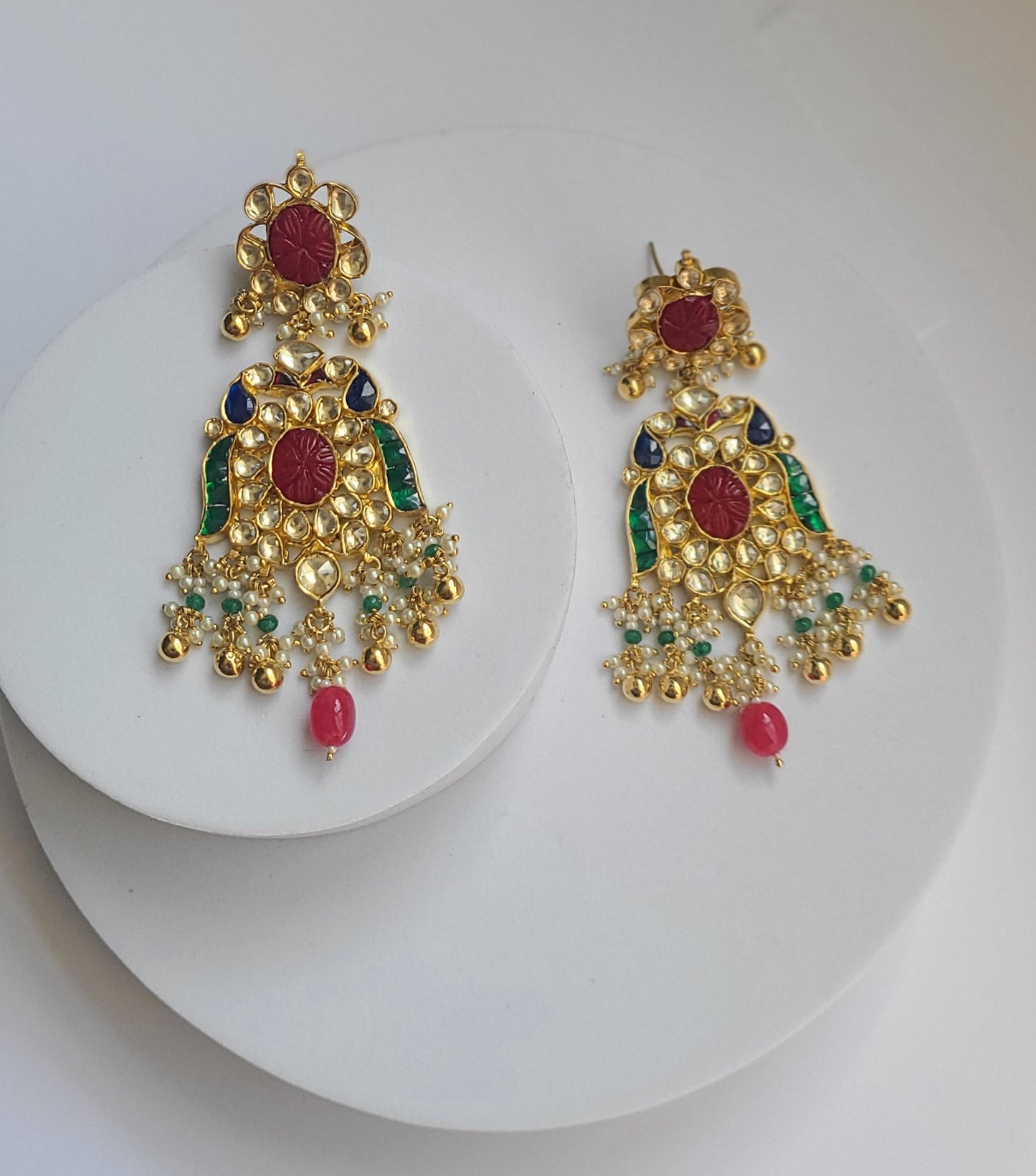 Prakya pachi kundan earrings