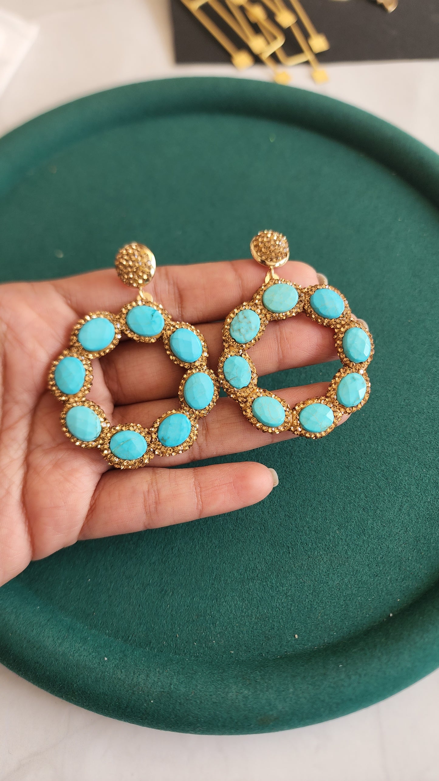 Ashia contemporary turquoise earrings