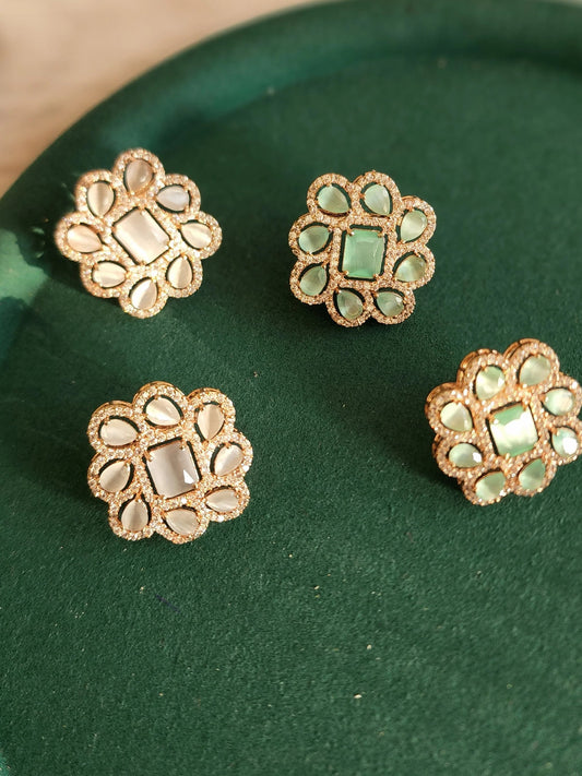 CZ large stud earrings