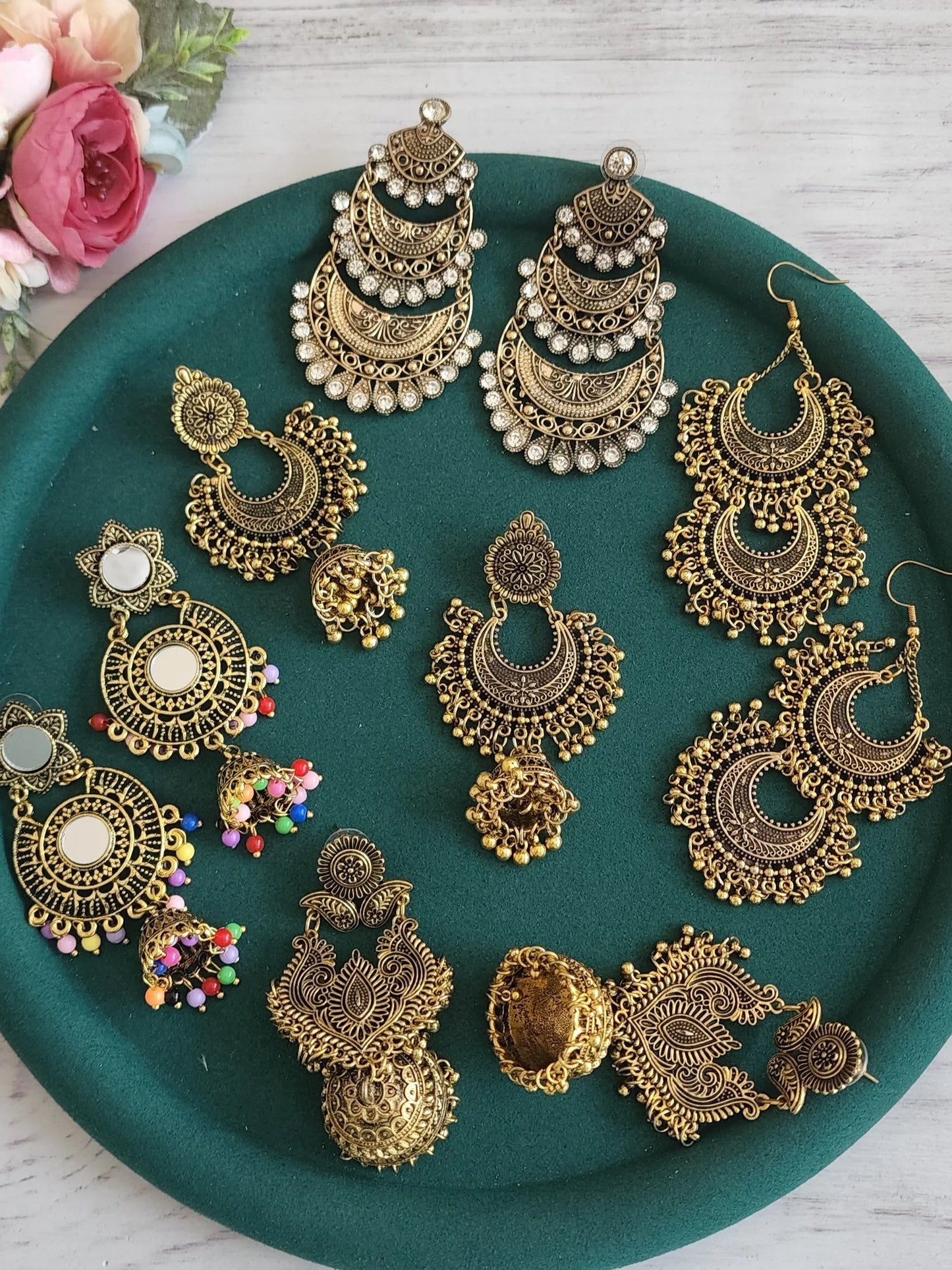 Antique gold earrings collection