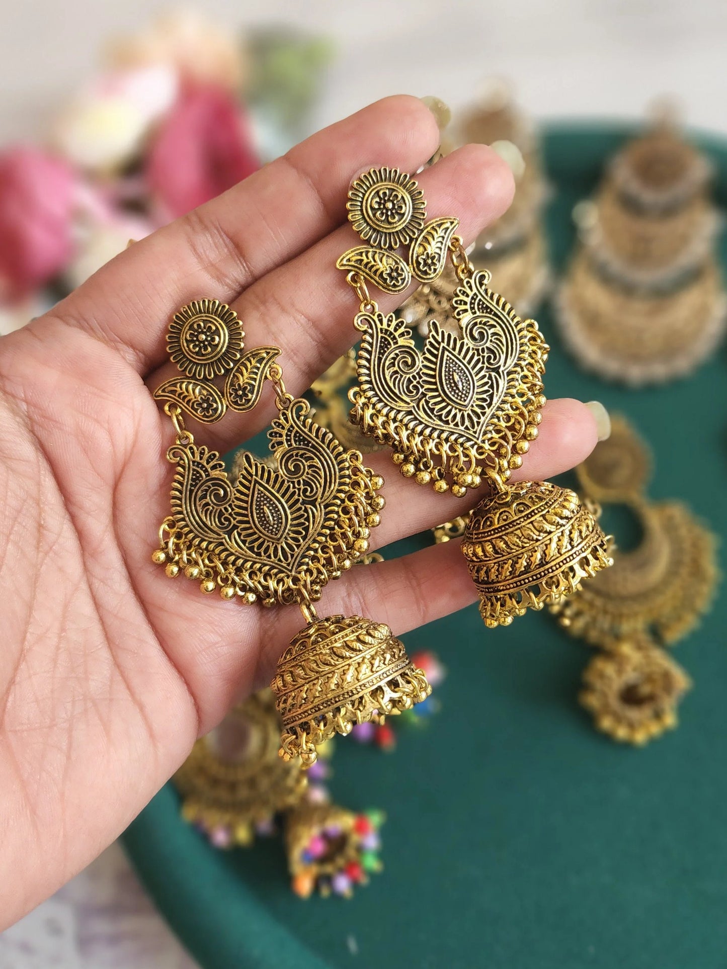 Antique gold earrings collection