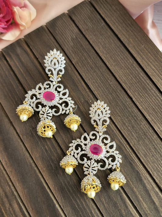 Brinda AD 2 cz diamond replica earrings