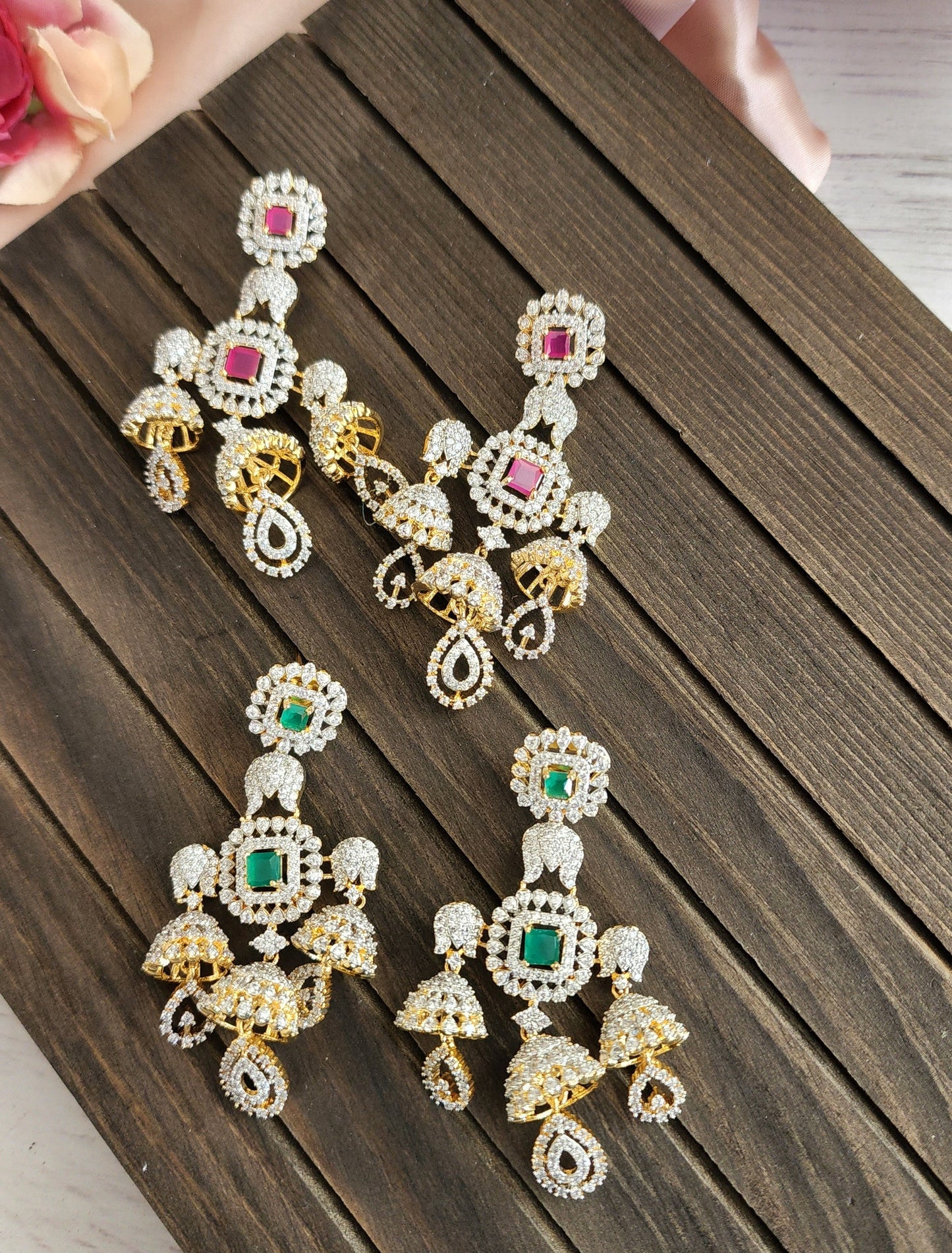 Brinda AD cz diamond replica earrings