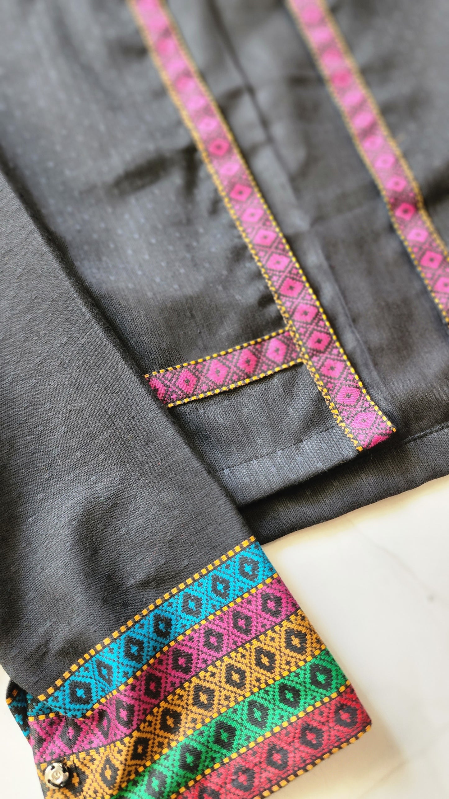 Black handloom cotton Jacket