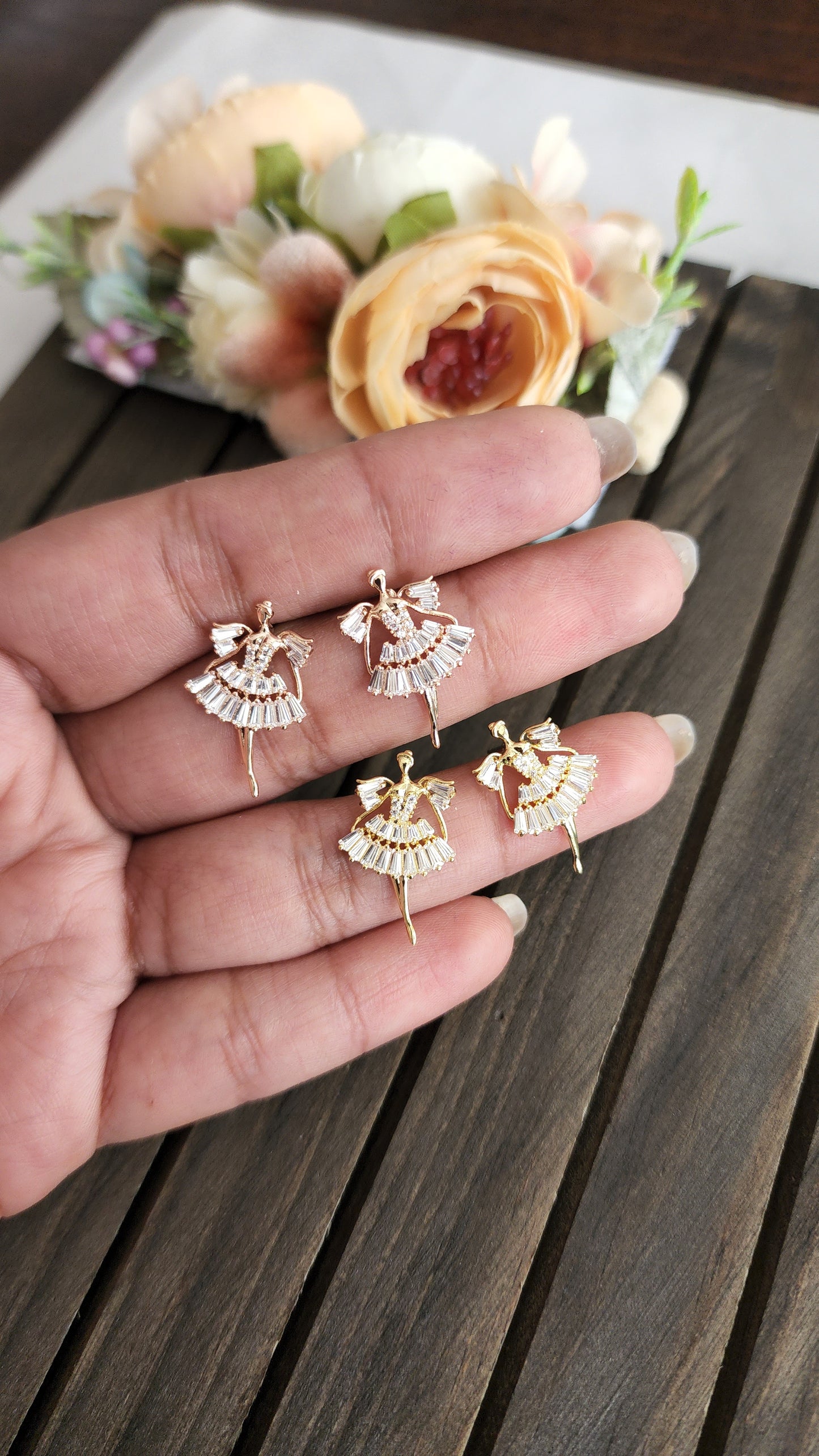 Ballerina CZ stud earrings