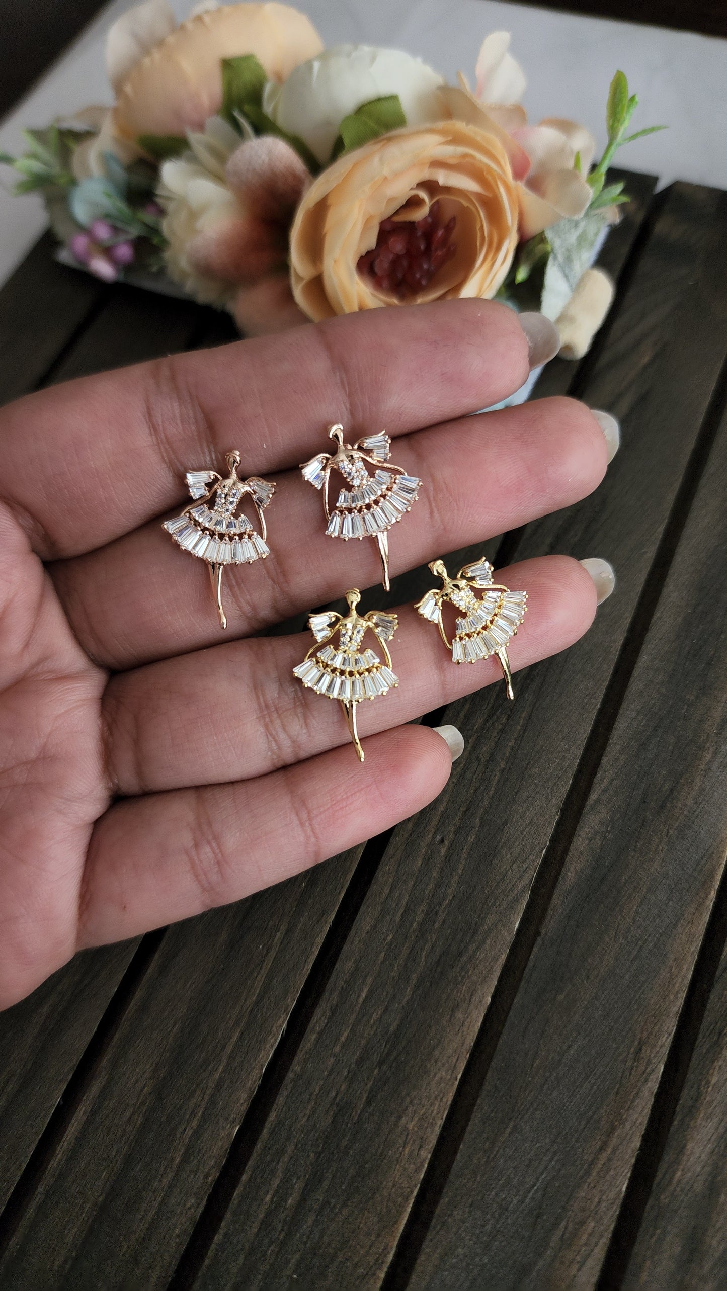 Ballerina CZ stud earrings