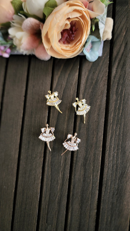 Ballerina CZ stud earrings