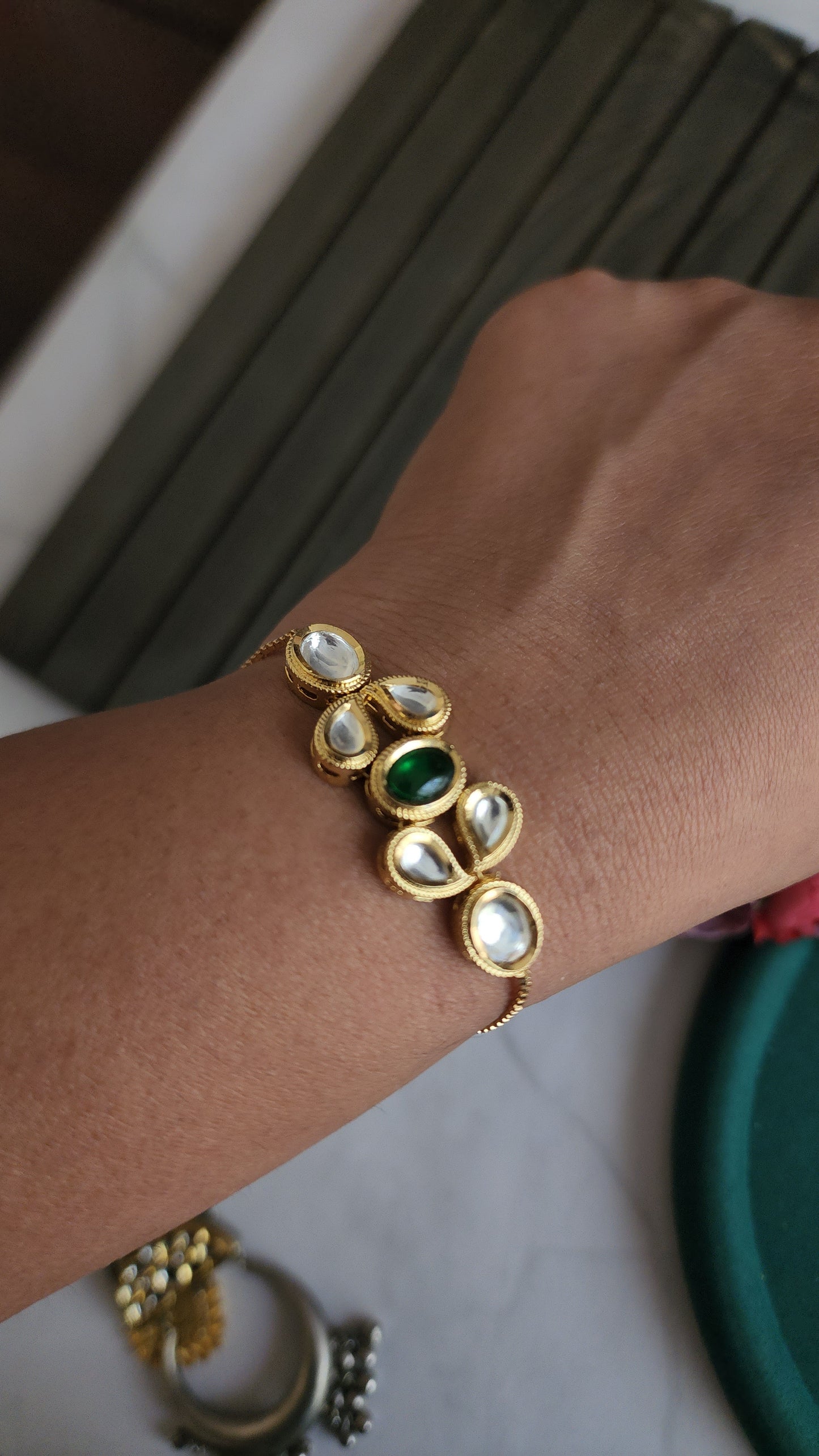 Kundan adjustable bracelet/bangles