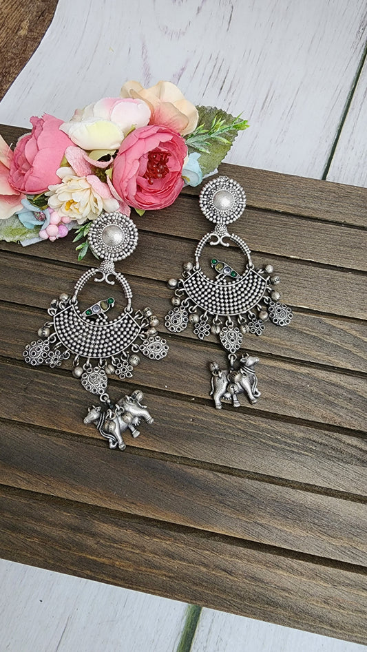 Gomathi fusion silver alike earrings