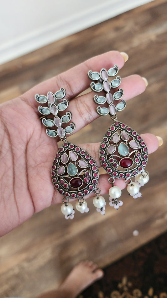 Aanya silver alike earrings