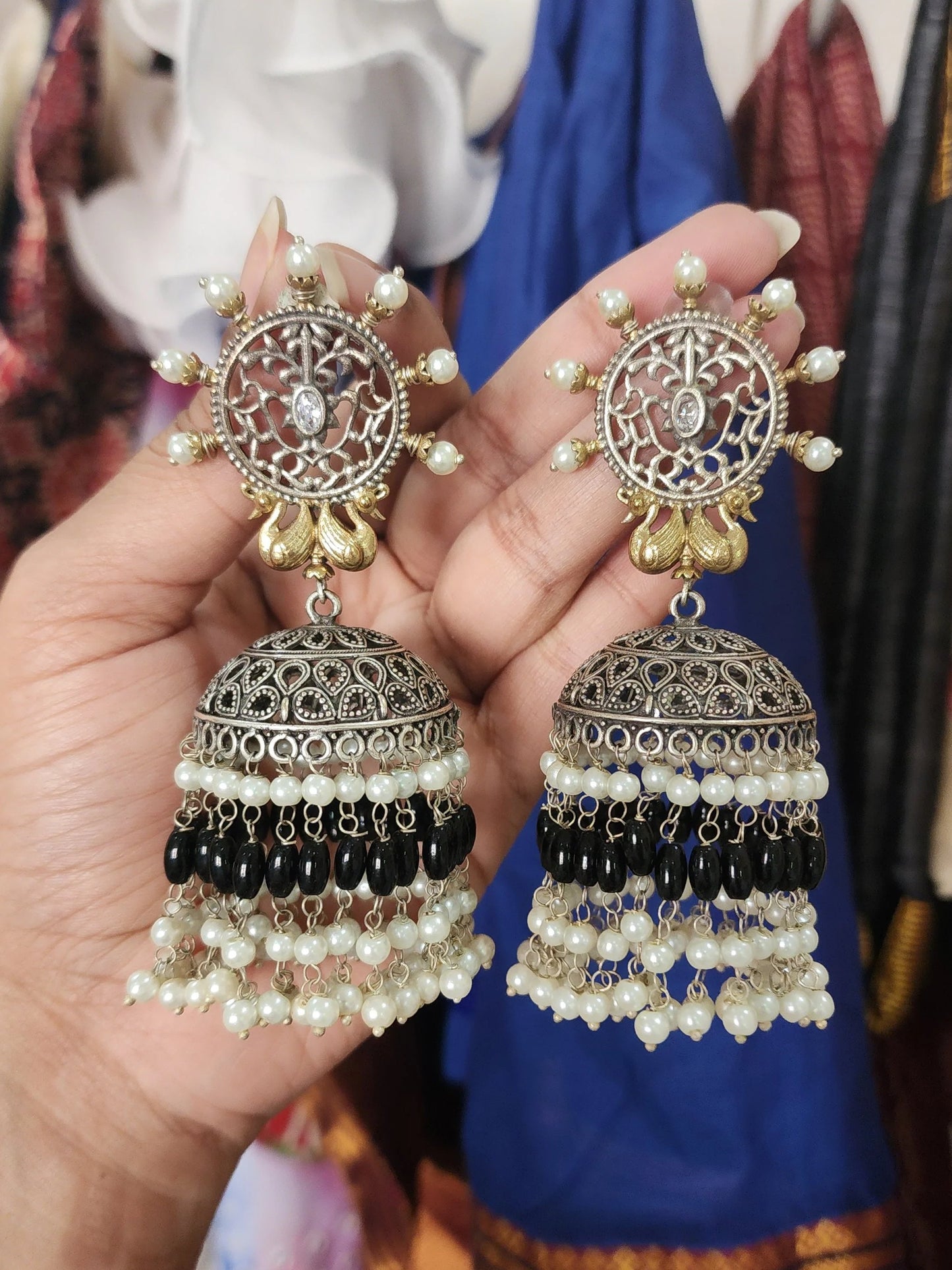 Aastha fusion jhumka earrings