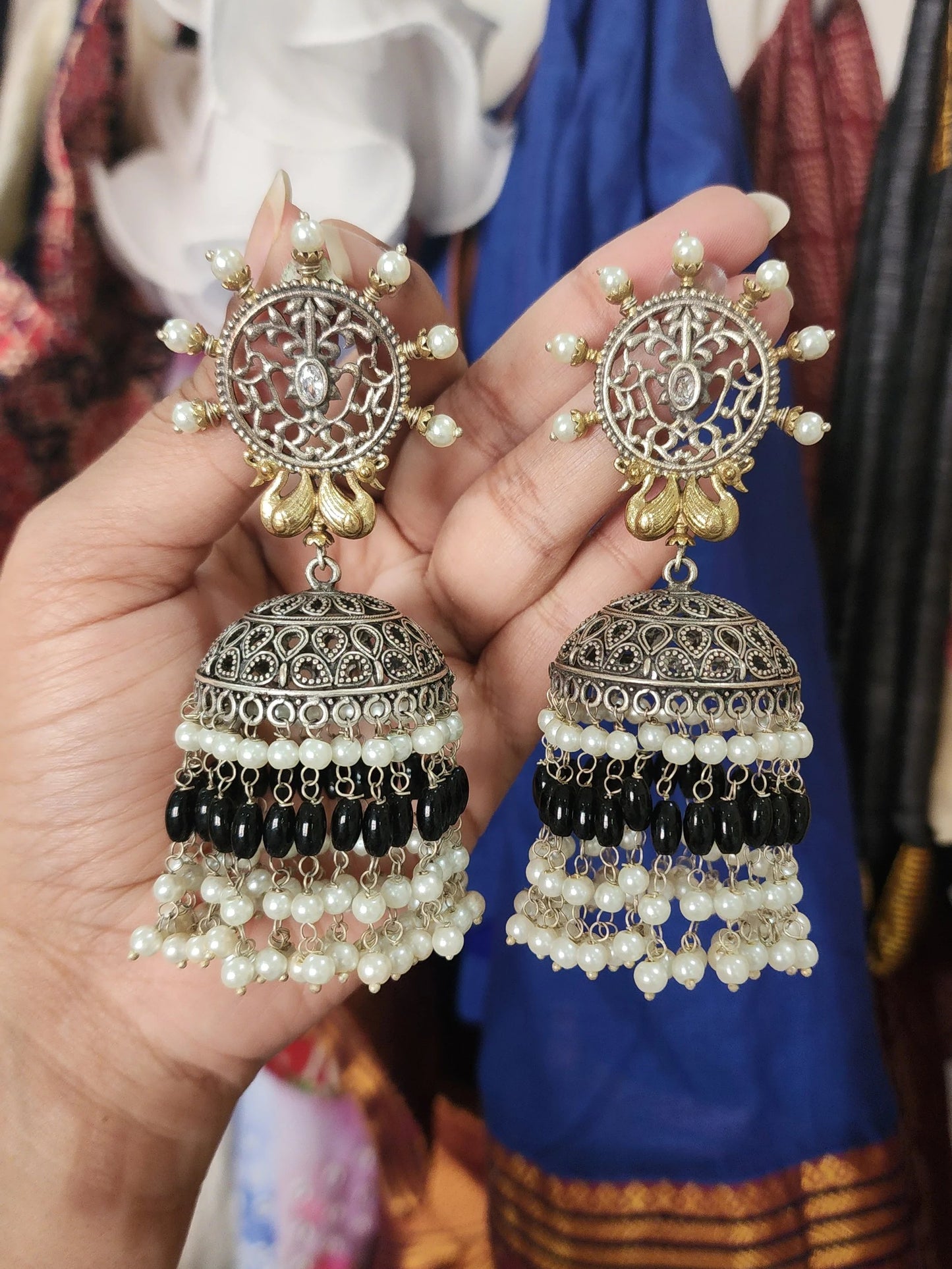 Aastha fusion jhumka earrings