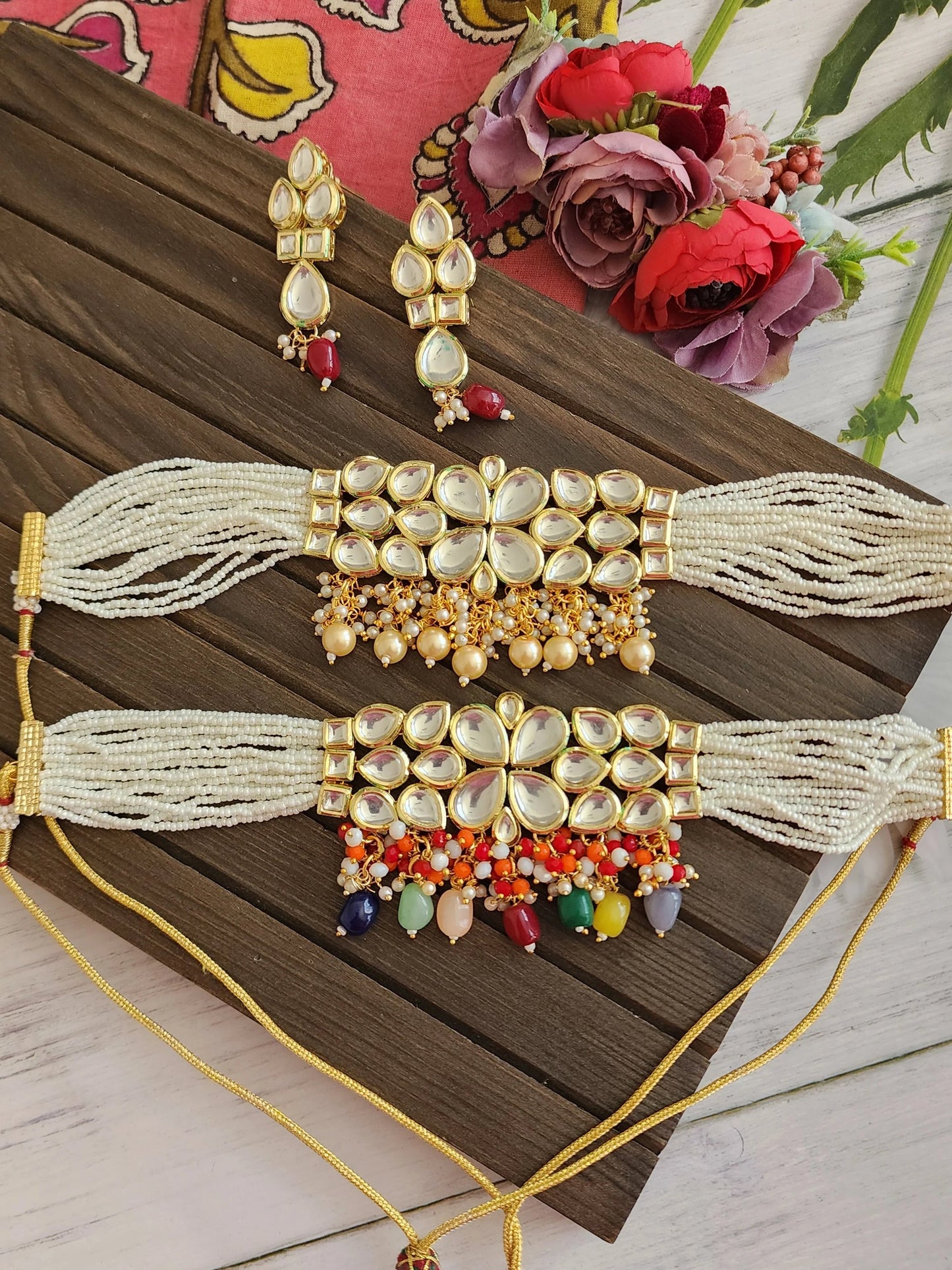 Aanshi kundan choker necklace set