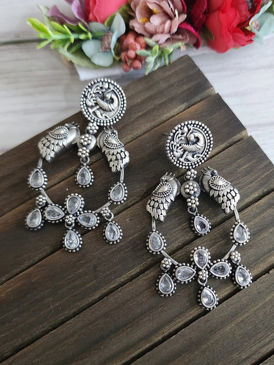 Kiran silver alike earrings