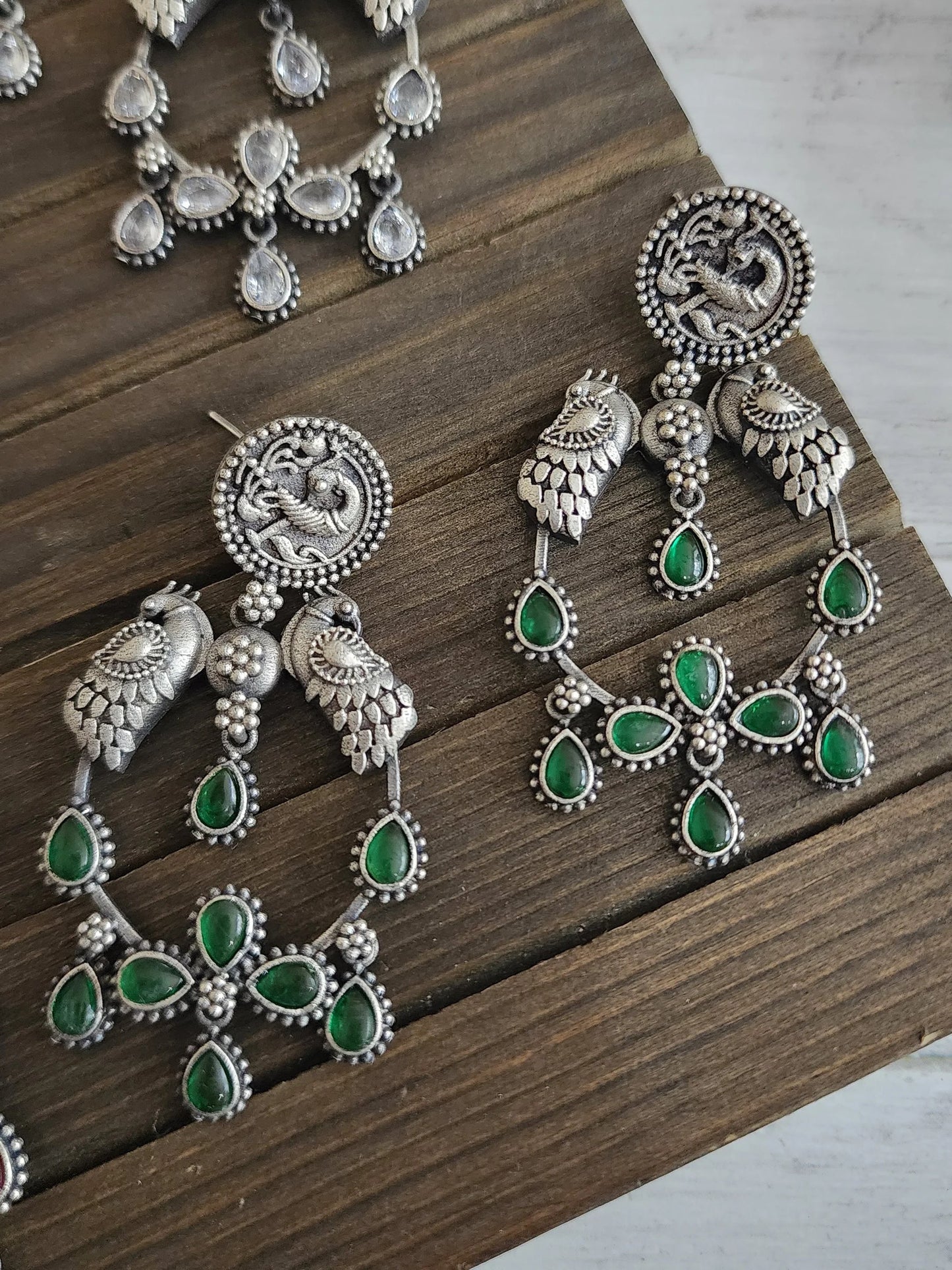 Kiran silver alike earrings