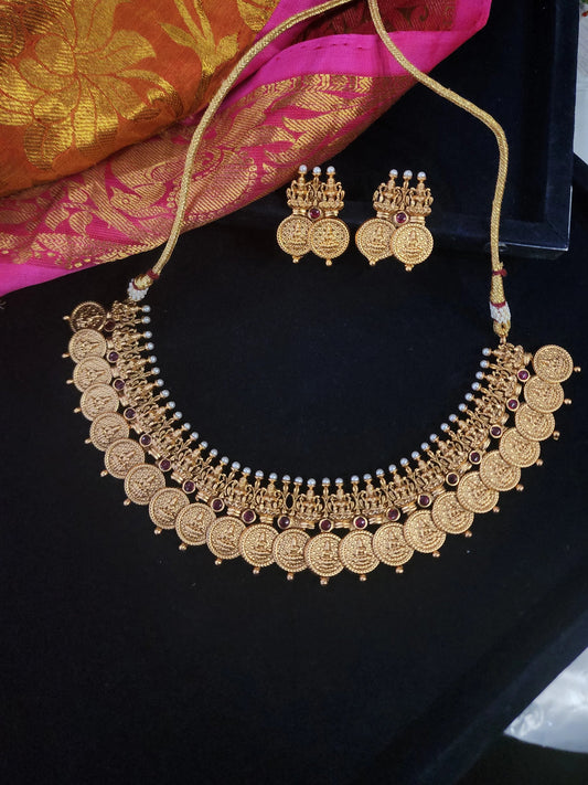 Vasvi designer gold plated necklace set