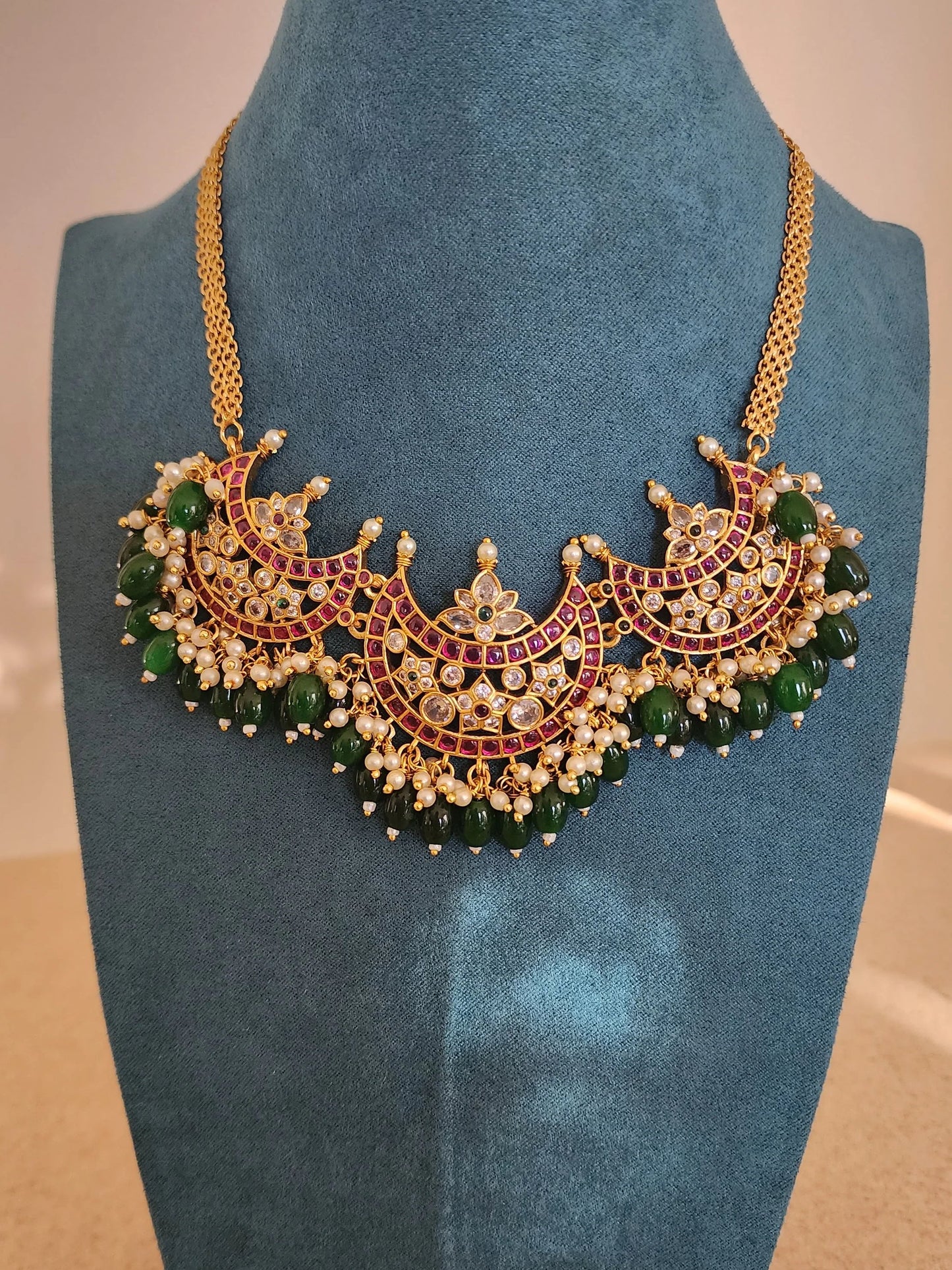 Kanthi designer gold plated necklace set