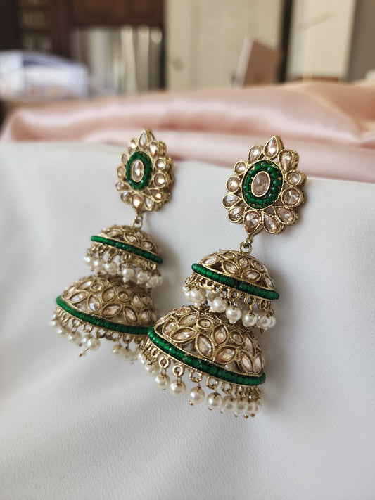 Ashmitha polki jhumka earrings