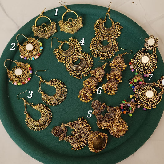 Antique gold earrings collection