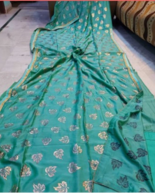 Kora silk foil printed georgette saree