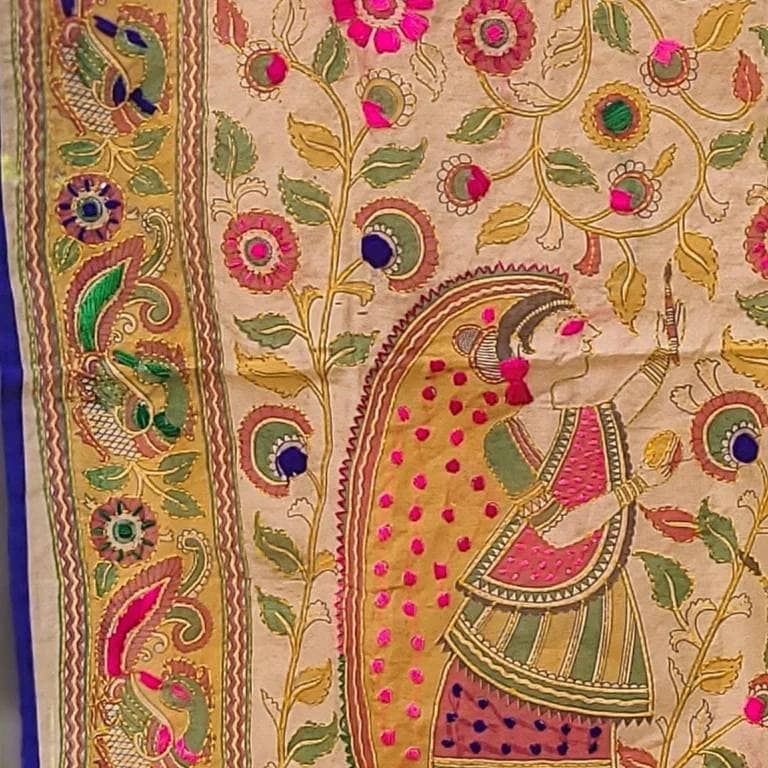 Madhubani dupatta phulkari dupatta