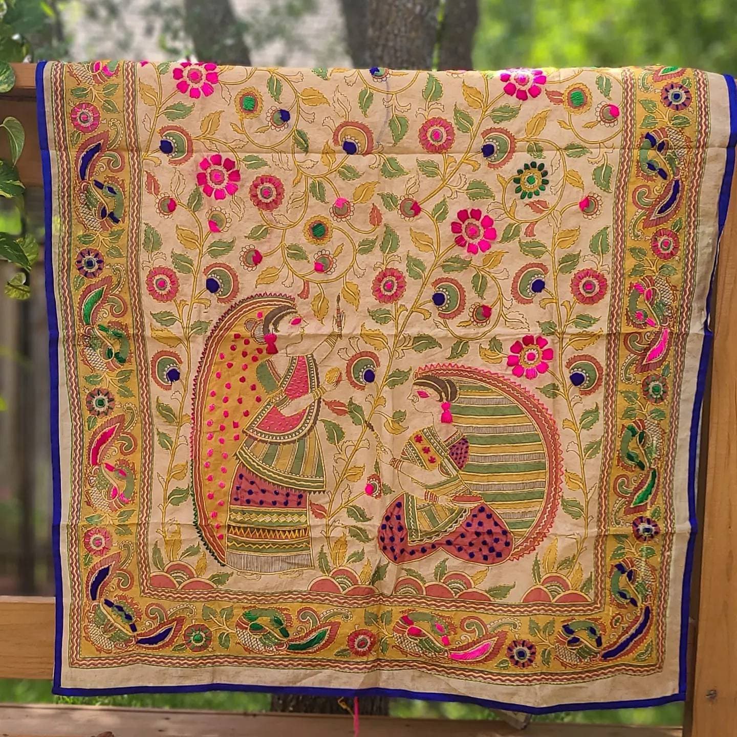 Madhubani dupatta phulkari dupatta